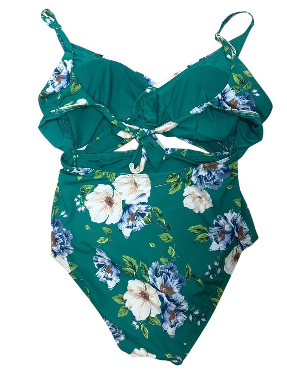 NEW Lands' End Island Emerald Petunia Floral Monokini One Piece Swimsuit Sz 16 - Picture 8 of 12